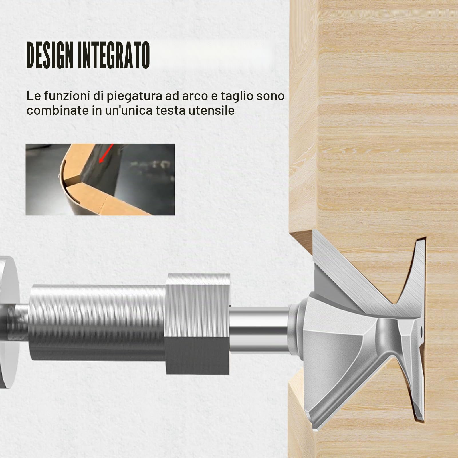 Punta del Router di Taglio Frese per Pannelli con Scanalatura con Gambo 1/2 Pollice, Punta per Fresatura Ad Fresa per Legno per la Lavorazione del Legno