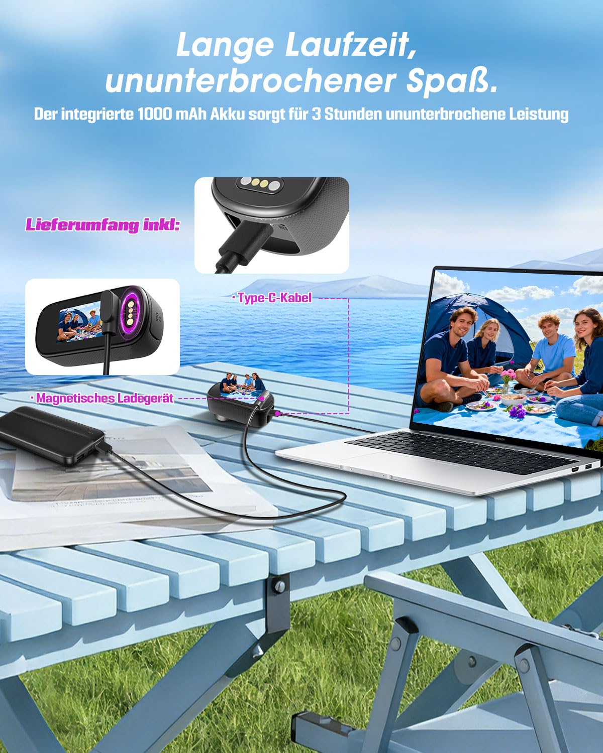 Mini Action Cam 4K NEU Upgraded, Body Cam mit 64GB SD Karte, Wasserdicht 30M, 180 Min Akkulaufzeit, 150° Weitwinkel & 1,47 Zoll Display Vlog Kamera für Radfahren, Reisen und Haustiere