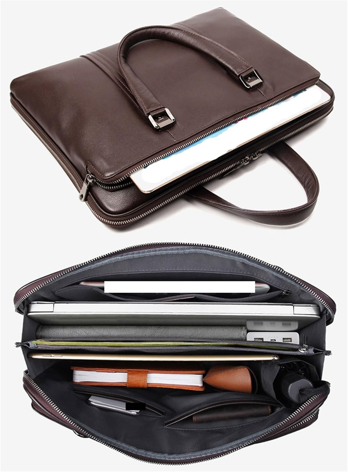 Valigetta per Uomo Valigetta in pelle Borsa da lavoro in uomo for laptop 15,6 pollici ufficio 14 for documenti a tracolla