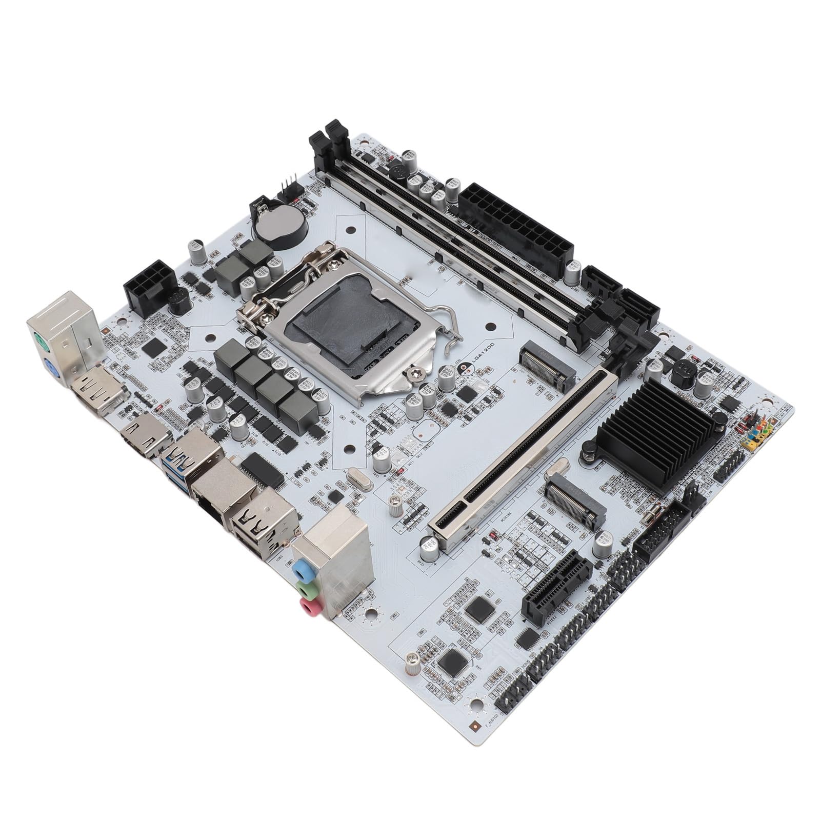H410M DH Mining Mainboard, LGA 1200 Channel DDR4 M ATX Motherboard, 10 USB, 4 SATA and 1 M.2, DVI, HDMI, 3 Phase Power Supply, for Mining