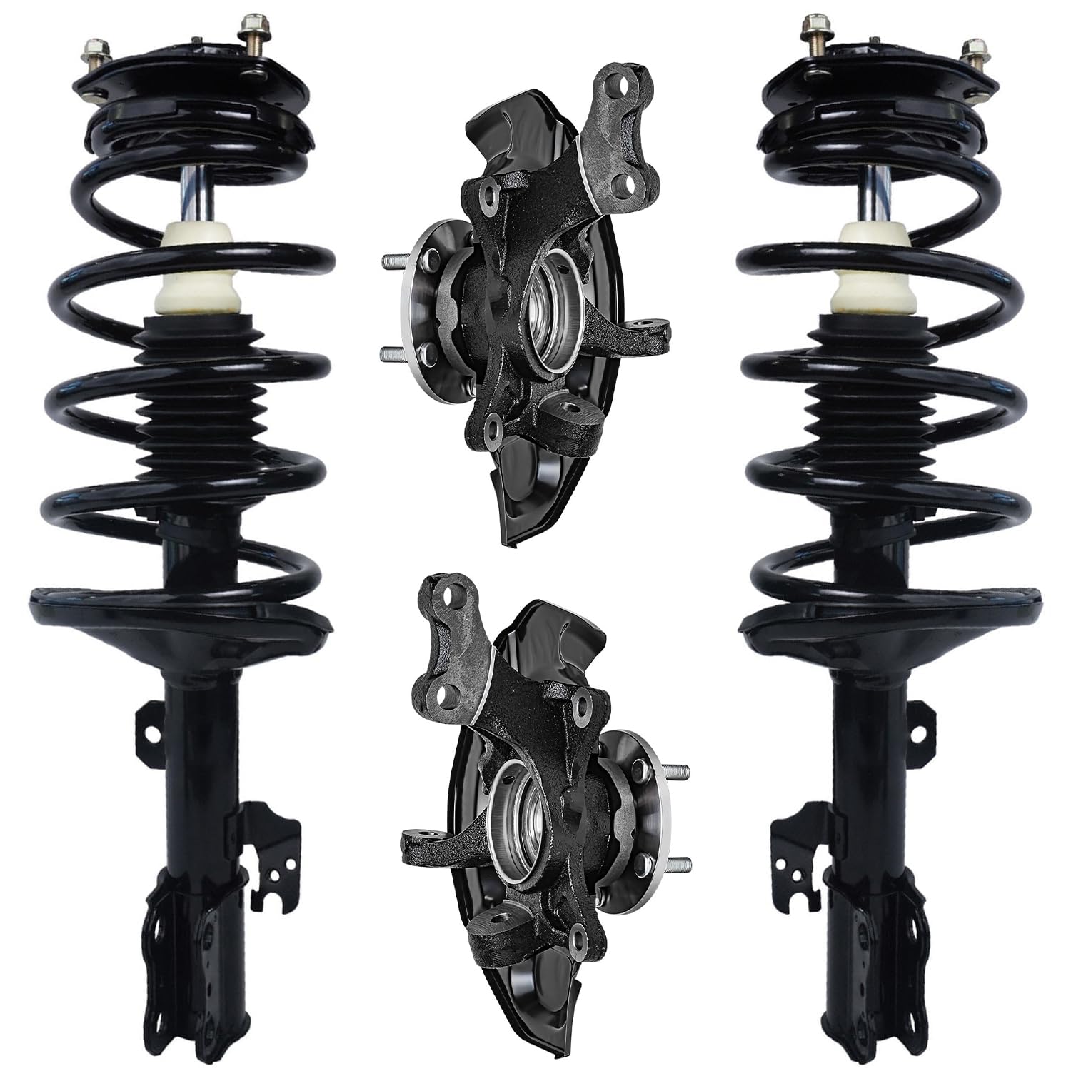 Detroit Axle - FWD Front Steering Knuckles &amp; Wheel Hub Bearings +