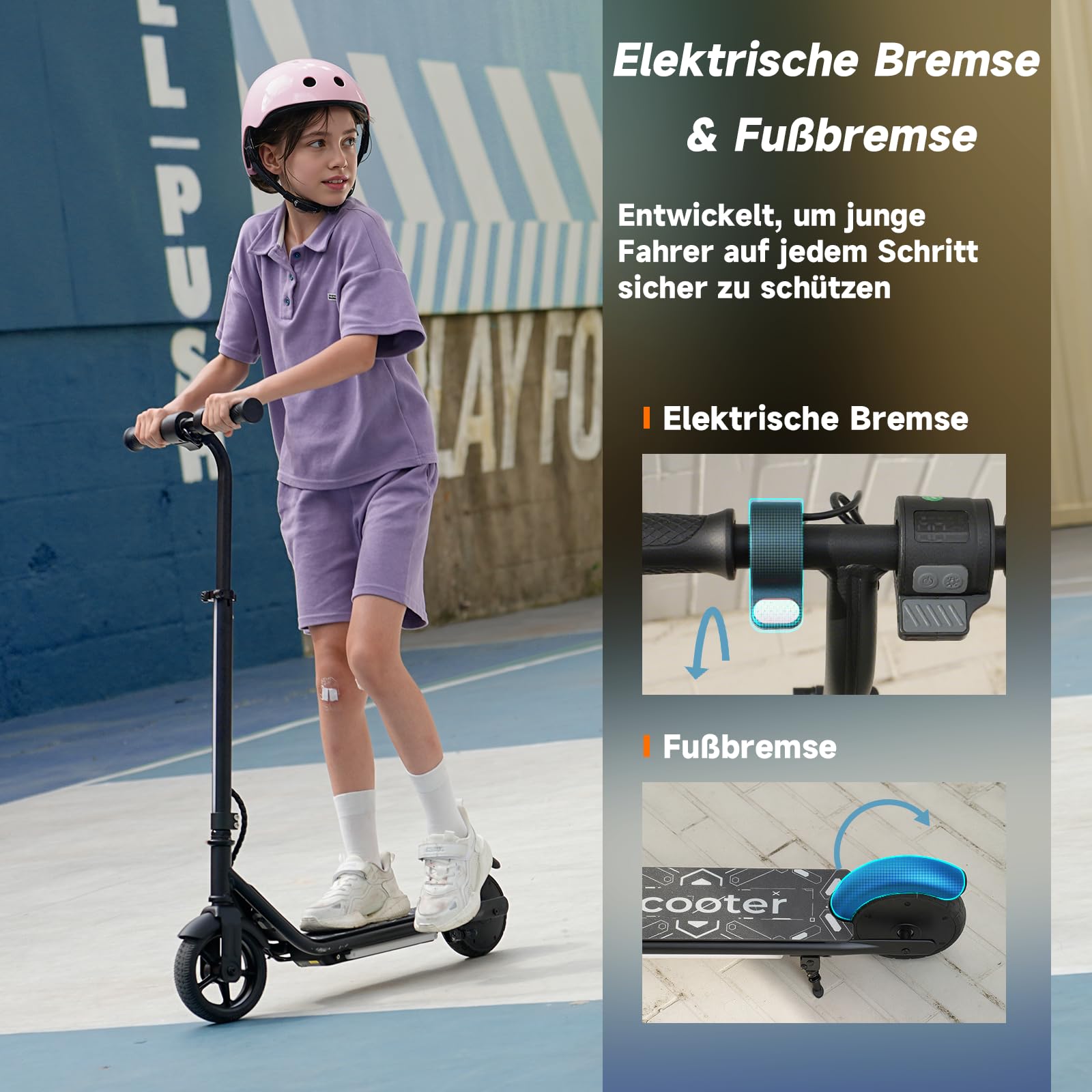 iScooter Scooter eléctrico para niños de 6 a 12 años, motor 150 W, 8/13/19 km/h, altura ajustable de 82 a 100 cm, neumáticos de 6.0", luces arcoíris coloridas, pantalla LED, autonomía de 35