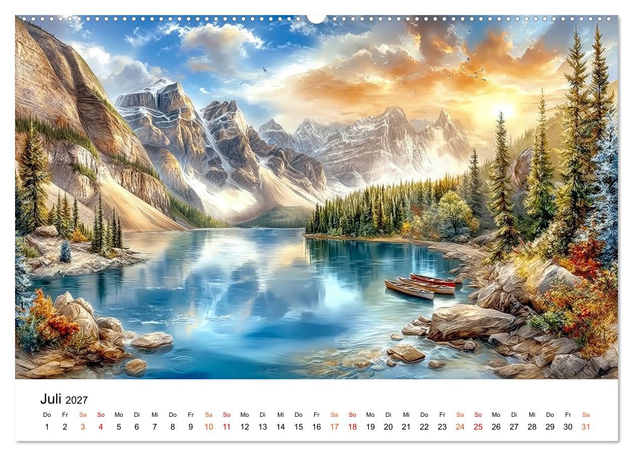 Kanada - Weite, Wasser, Wunder (hochwertiger Premium Wandkalender 2027 DIN A2 quer), Kunstdruck in Hochglanz: Kanada - pulsierenden Städte und unberührte Wildnis. (CALVENDO Orte)