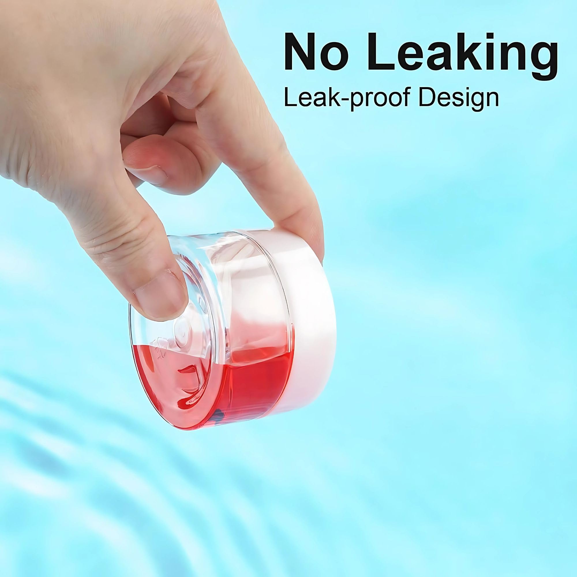 Hian Refillable Cosmetic Jars Pack of 3 (15GM, 3.8x2.5 CM) BPA-Free Acrylic Cream Containers with Leakproof White Lids, Mini Travel Storage for Lotion, Balm, Makeup & Skincare