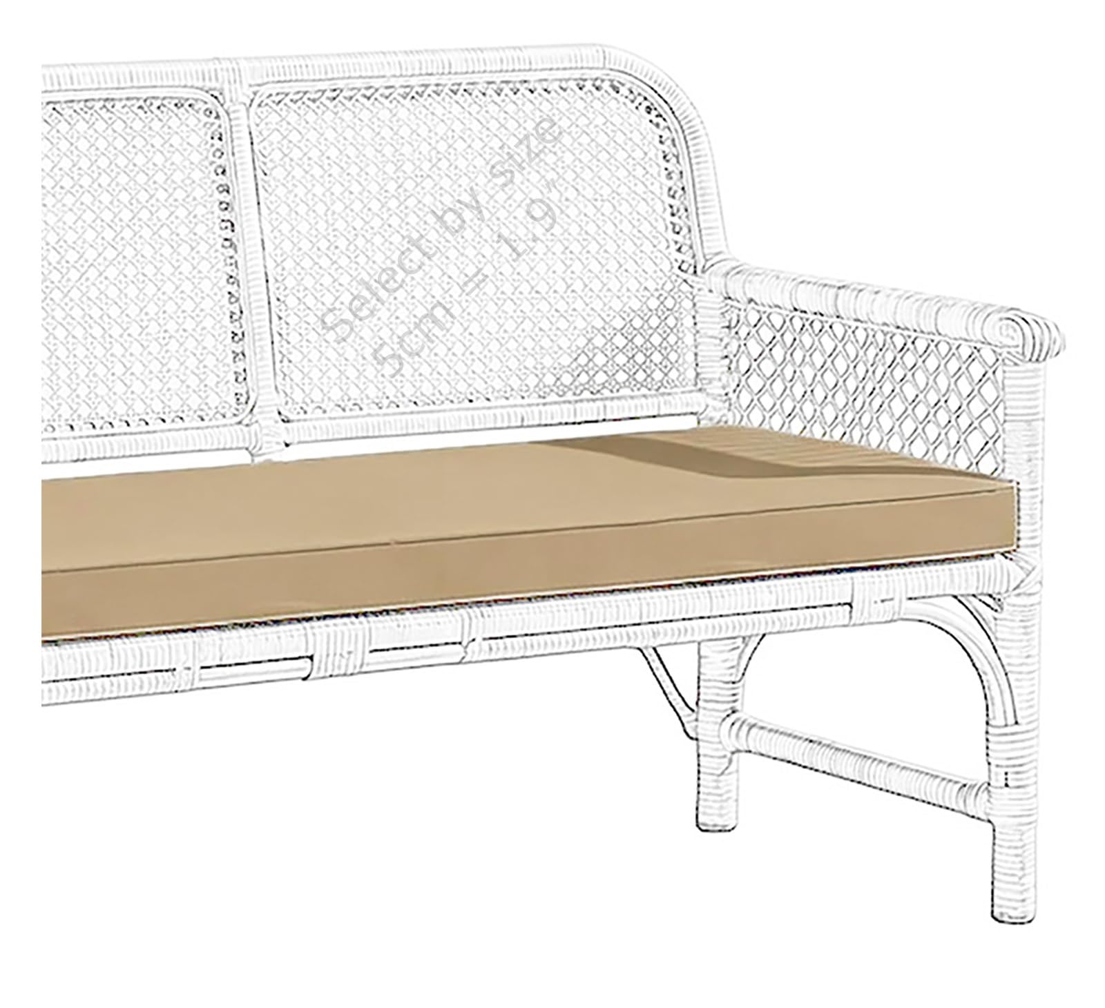 Miecoae Khaki 5Cm/1.9" Thick Outdoor Bench Cushion Waterproof 80% 48 X 16 40X18 48X20 57 70 60 Inch 48X18 54X18, Settee Couch Pads With Zipper Washable, Patio Swing Seat Cushion(,230X60 Cm 91X24 In)