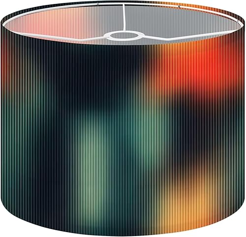 Drum Lamp Shades Bright striped futuristic vintage aesthetic nostalgic retro Dramatic Lampshade for Floor Lamps Table Lamp Pendant Light Linen