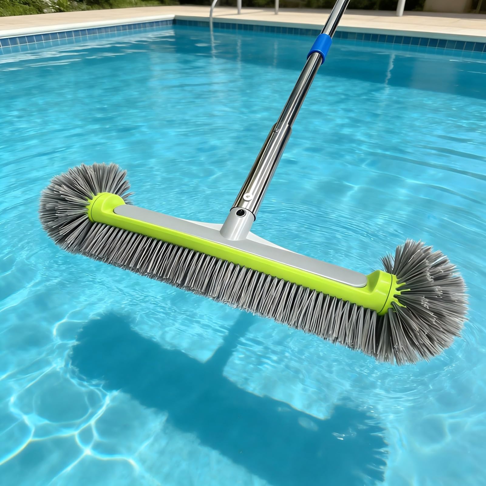 Cepillo para Piscina con mango y fregador de limpieza resistente | Cepillo de Piscina con Mango Desmontable Para Paredes, Suelos, Azulejos, Spa, , Cocina, Gimnasio, Interior y Exterior