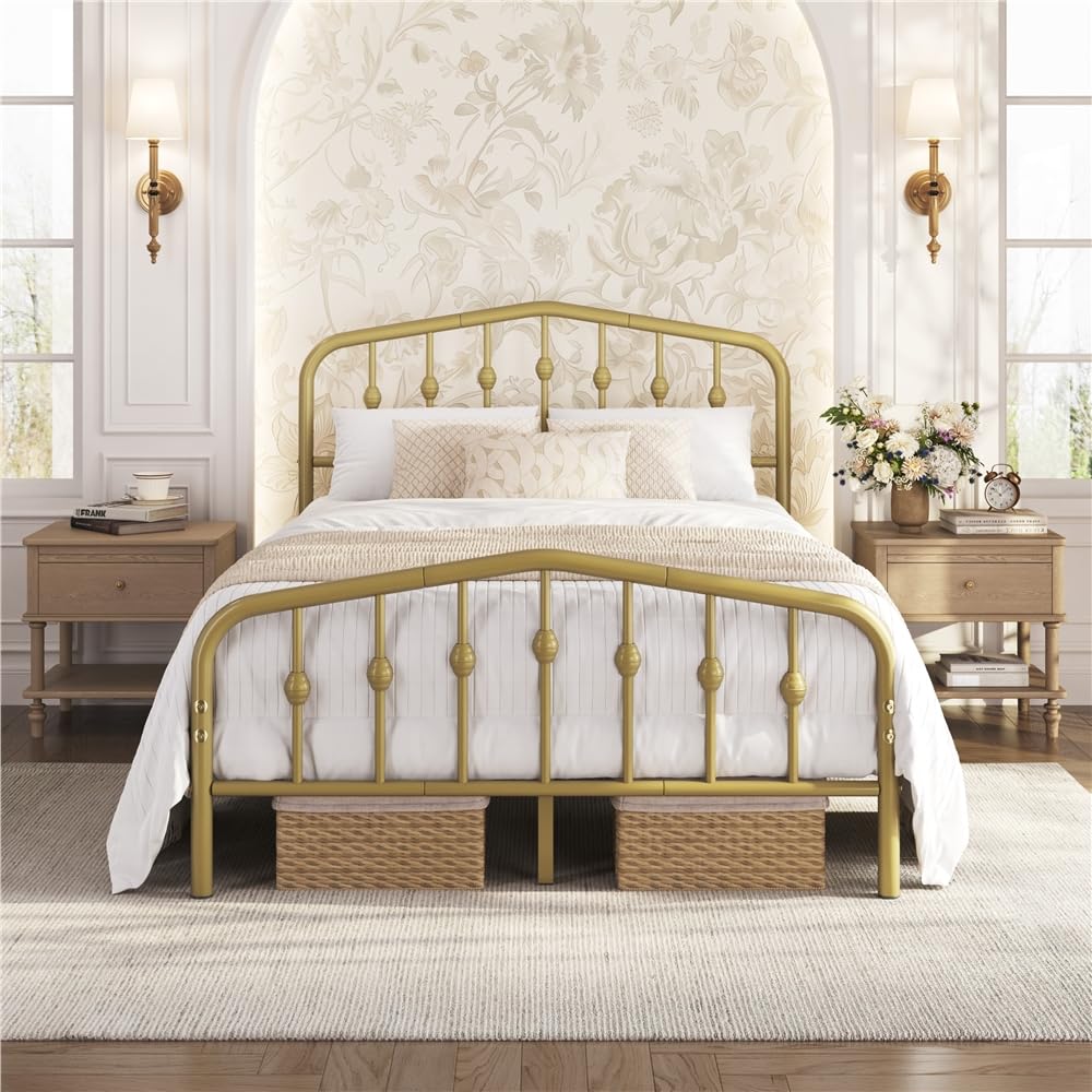 Amazon.com: Yaheetech Full Platform Bed Frame, Victorian Crown