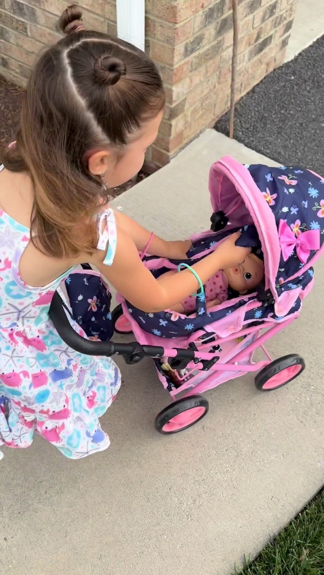 Baby Doll Toys Kinderplay Dolls Pram 3-in-1 Toy Pram Baby Doll