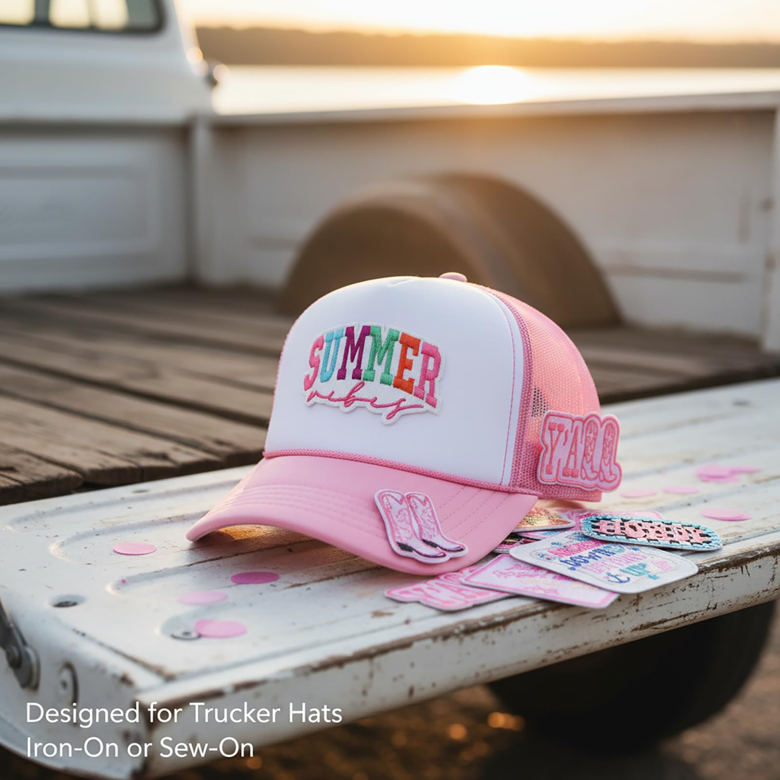 12 divertidos parches bordados para sombreros de camionero para planchar – Juego de apliques divertidos y elegantes para sombreros, chaquetas, mochilas. Parches divertidos duraderos y fáciles de