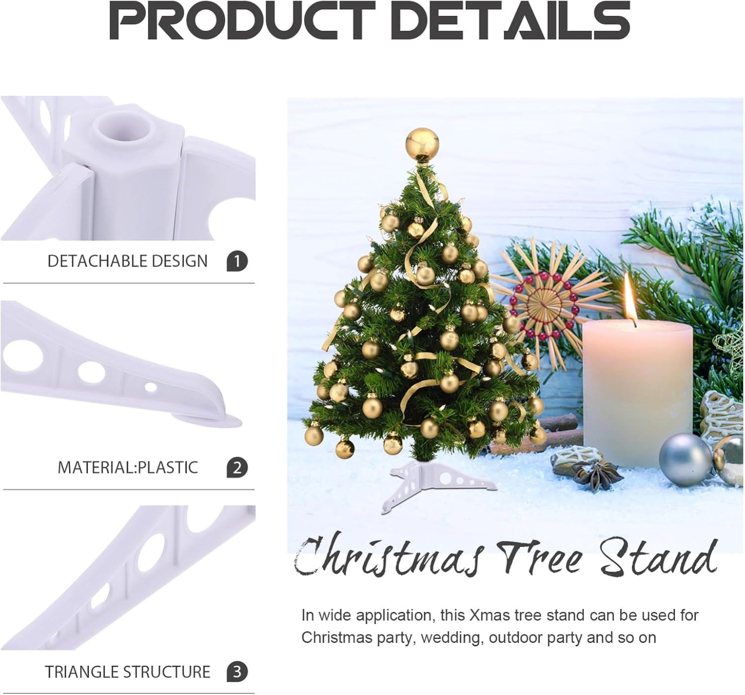 CALLARON Christmas Tree Stand Detachable Xmas Tree Base Holder Stable Support for Home Decor Multi-use and More