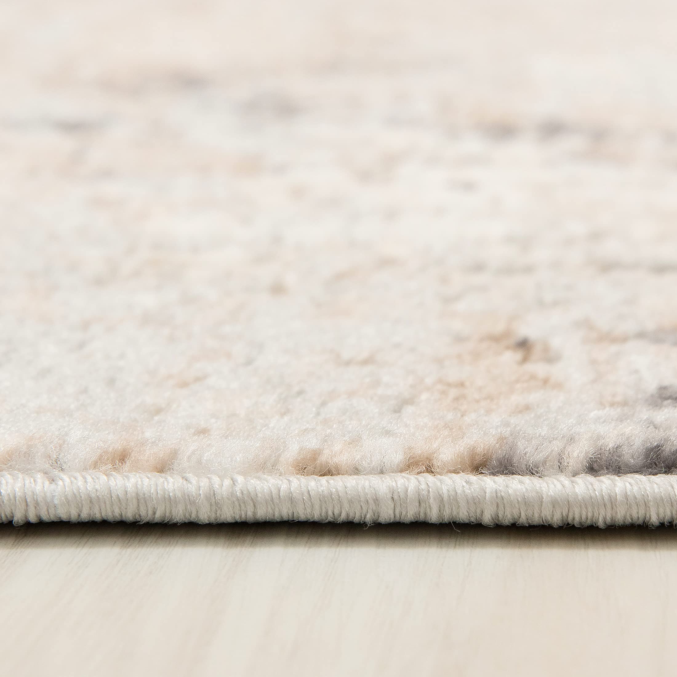 Carpeto Rugs Abstraktes Vintage Designer Teppich - Kurzflor - Weich Teppich für Wohnzimmer, Schlafzimmer, Esszimmer - ÖKO-TEX Wohnzimmerteppich - Teppiche - Beige Grau 1-120 x 170 cm