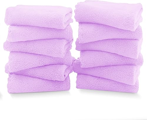 Juego de 12 paños de alta calidad, secado rápido, terciopelo coral de microfibra suave altamente absorbente, ropa de lavado multiusos como baño,