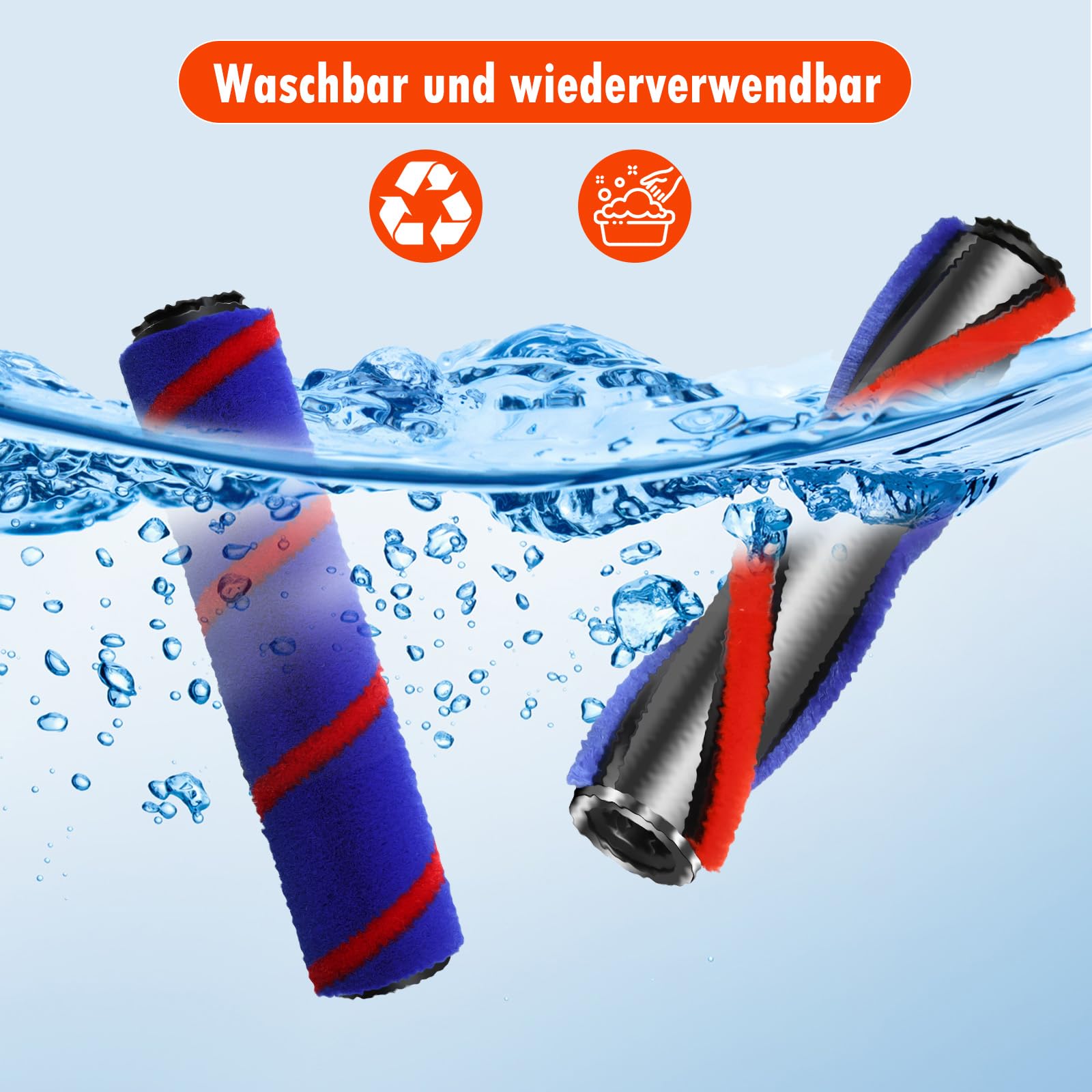 Alloytool Motorisierte Bürste für Dyson V7 / V8 / V10 / V11 / V15 Staubsauger, Bodenbürste Zubehör Ersatzteil Turbobürste und Soft Roller mit LED-Lichter für Teppiche