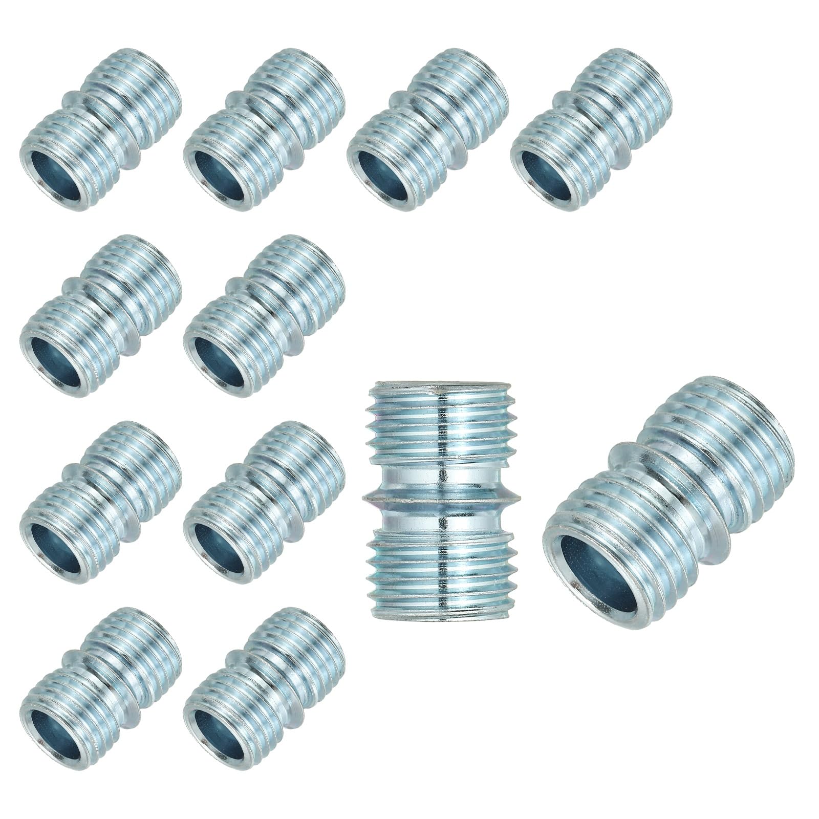 sourcing map 12 Pcs Fine Thread Connectors 5/8 Inch 16 mm Metal Rack Connector Wire Rack Shelve Unit Holder Connection Nuts Wire Shelving Poles Shelving Accessories