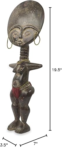 Miniatura 6 de NOVICA Escultura africana hecha a mano de madera de sese, muñeca de fertilidad de Fante Iii'