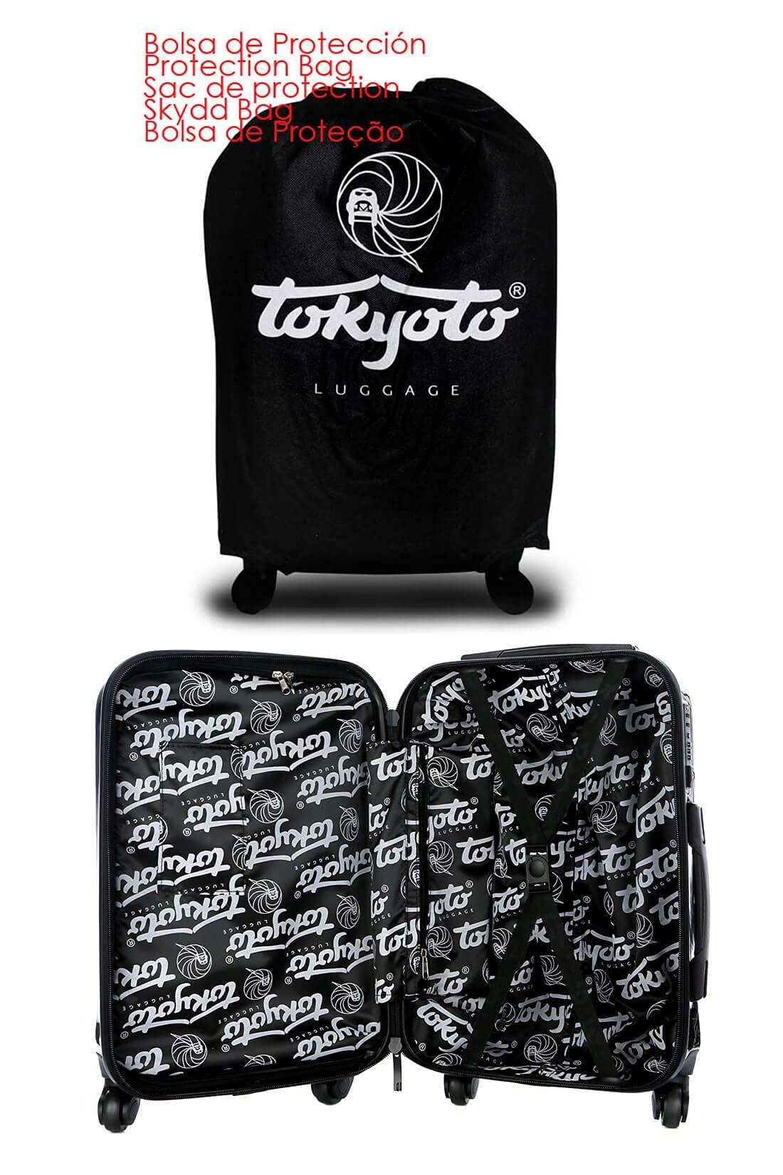 TOKYOTO - Valigia Da Cabina Divertente Per Bambini Adolescenti Ragazzi Fans Dei Cartoni Animati Guerre Stellari Bagaglio Mano USB 55x40x20 cm Trolley 55x35x20 Valigia 10Kg Rigida Black Empire