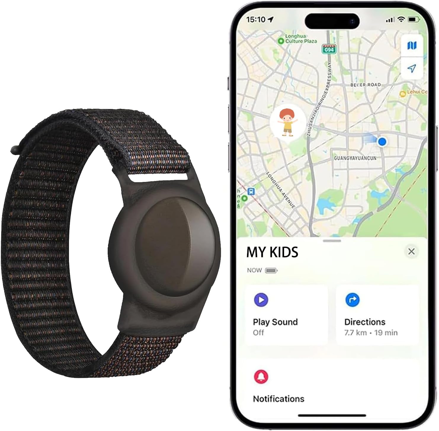 GPS Tracker for Kids (iOS Only) iOS Only Real Time Mini Locator Watch Band for Teens Special Needs