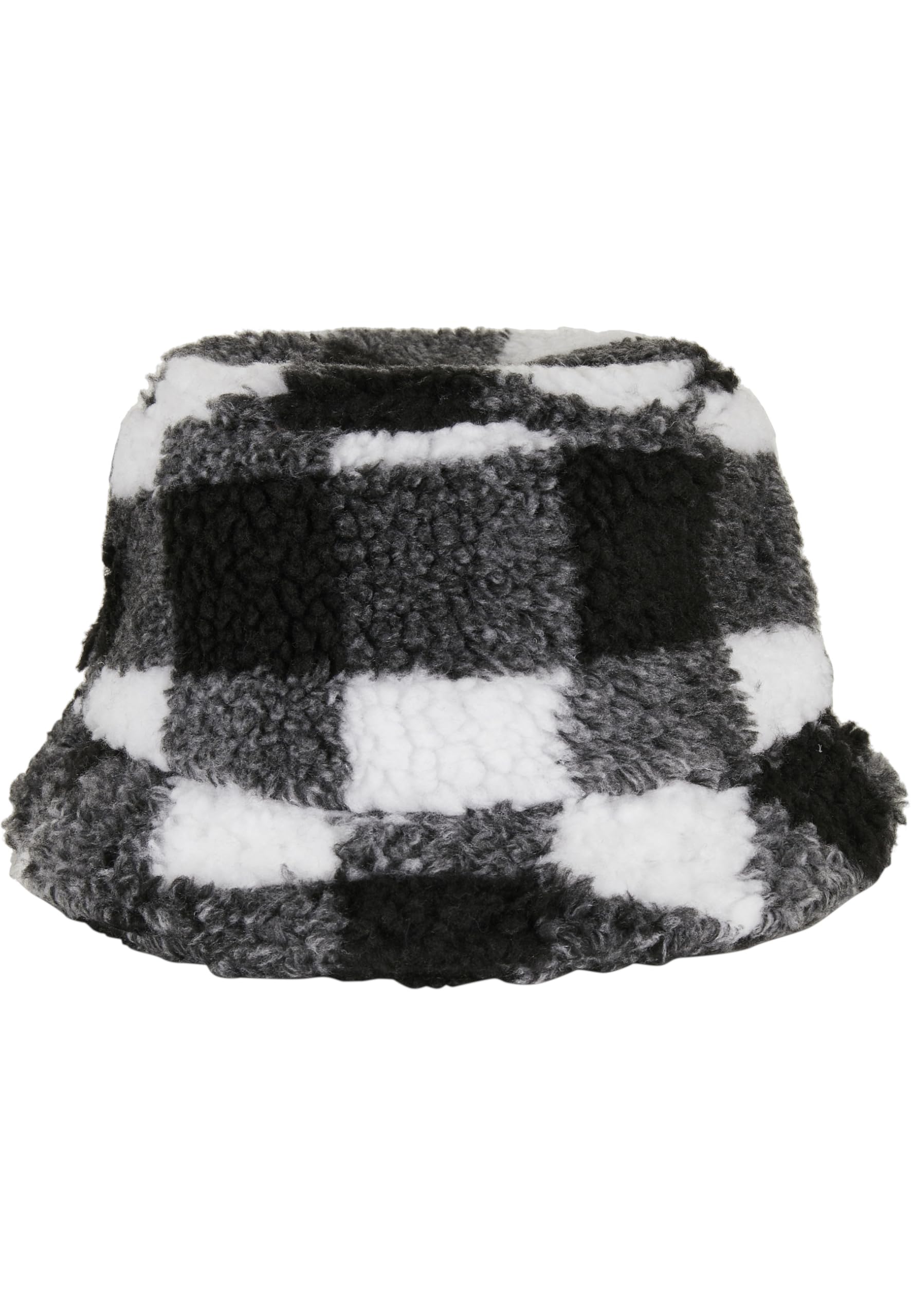 Flexfit Unisex Adult Checked Sherpa Bucket Hat (One Size) (White/Black)