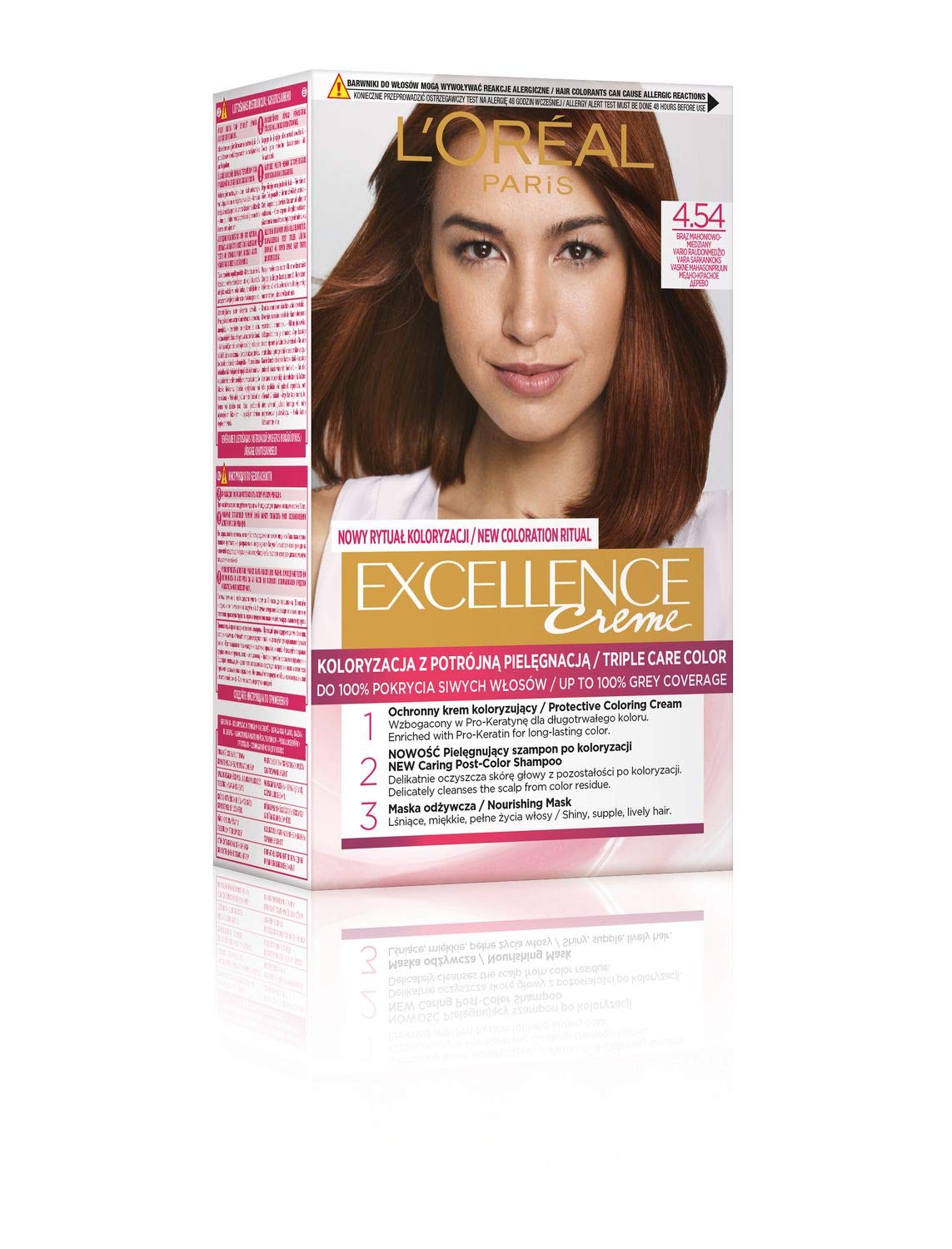 EXCELLENCE CREME FARBA DO WŁOSÓW 4.54 BRĄZ MAHONIOWO MIEDZIANY