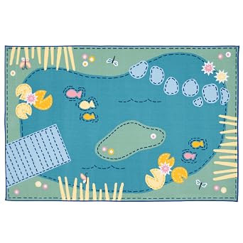 Carpets for Kids KID$Value 37.68 Tranquil Pond Tranquil Colors Value Kids Playroom Block Play Rug 3ft x 4ft 6in Rectangle Green
