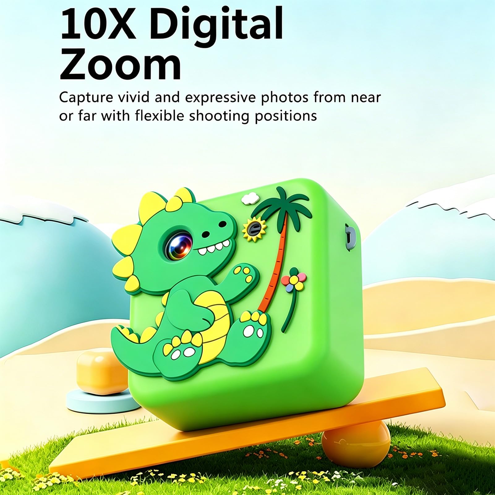 Cámara de Impresión Instantánea para Niños, Pantalla de 2,4 (Verde)