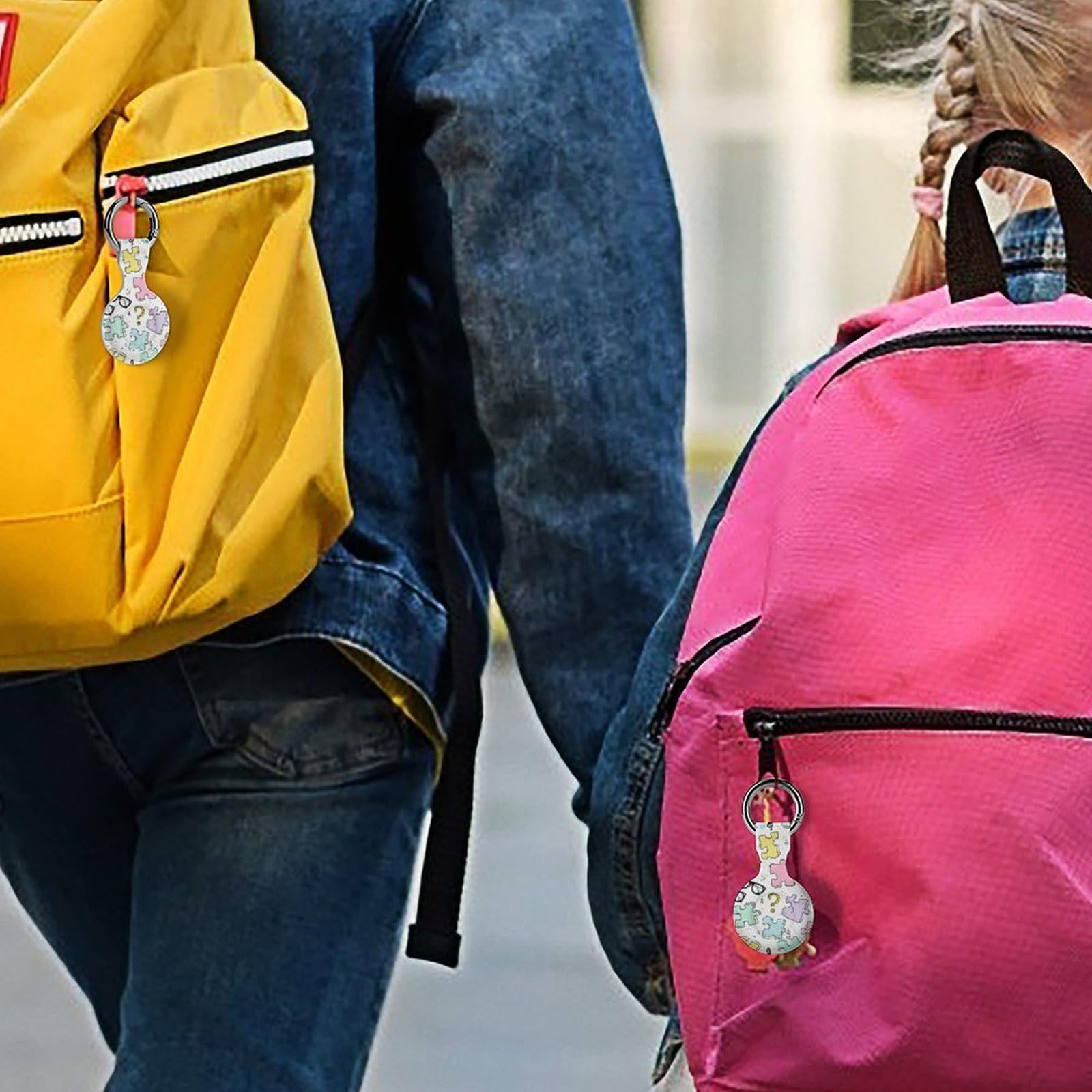 Niedliche, bunte Puzzleteile, kompatibel mit Airtag-GPS-Hüllen, 2 Stück