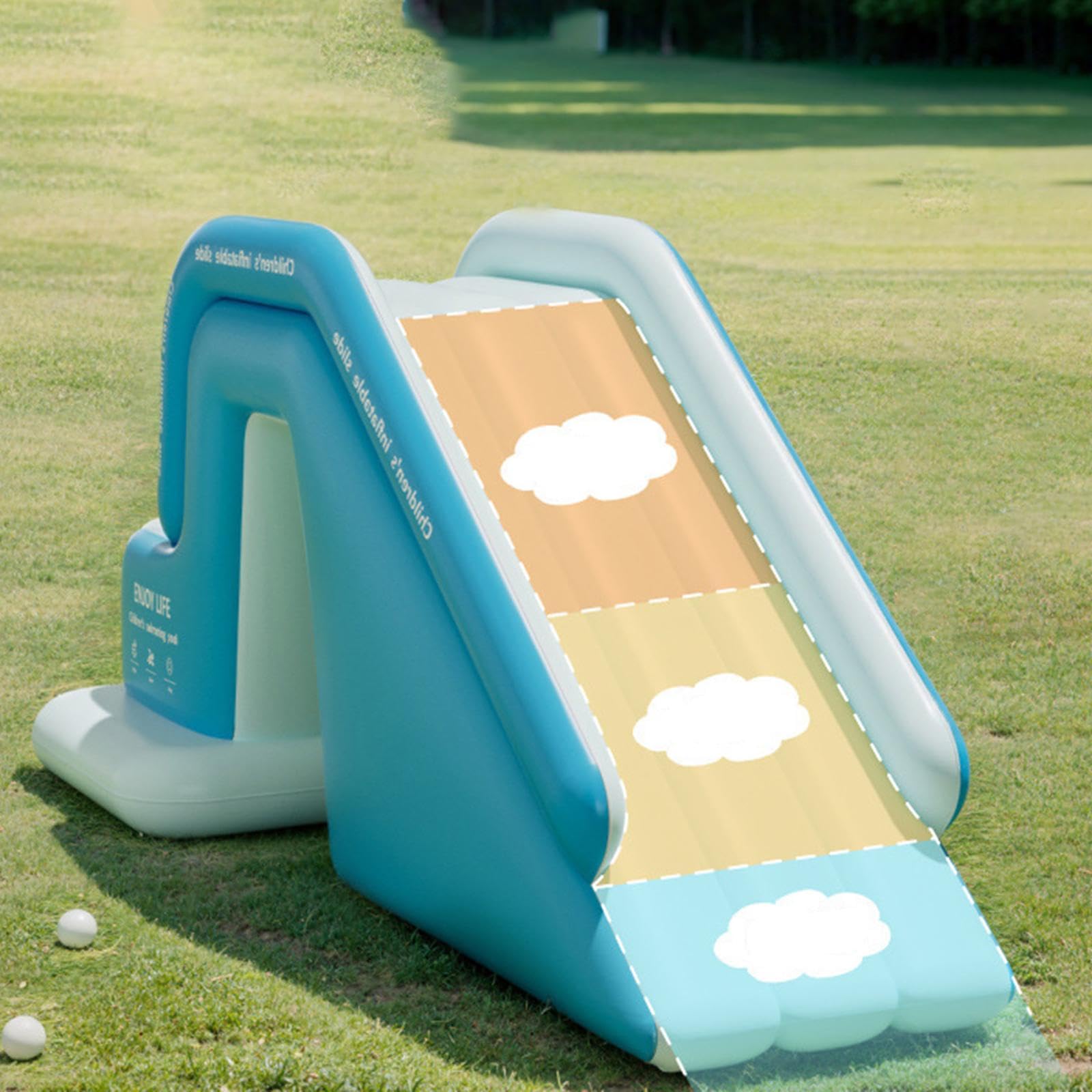 Predolo Toboggan Gonflable Pour Piscine, Toboggan Aquatique En PVC, Pour Enfants Et Adultes, Idéal Pour Fêtes D'Été, Barbecues Et Jeux D'Eau Extérieur/Intérieur, Bleu