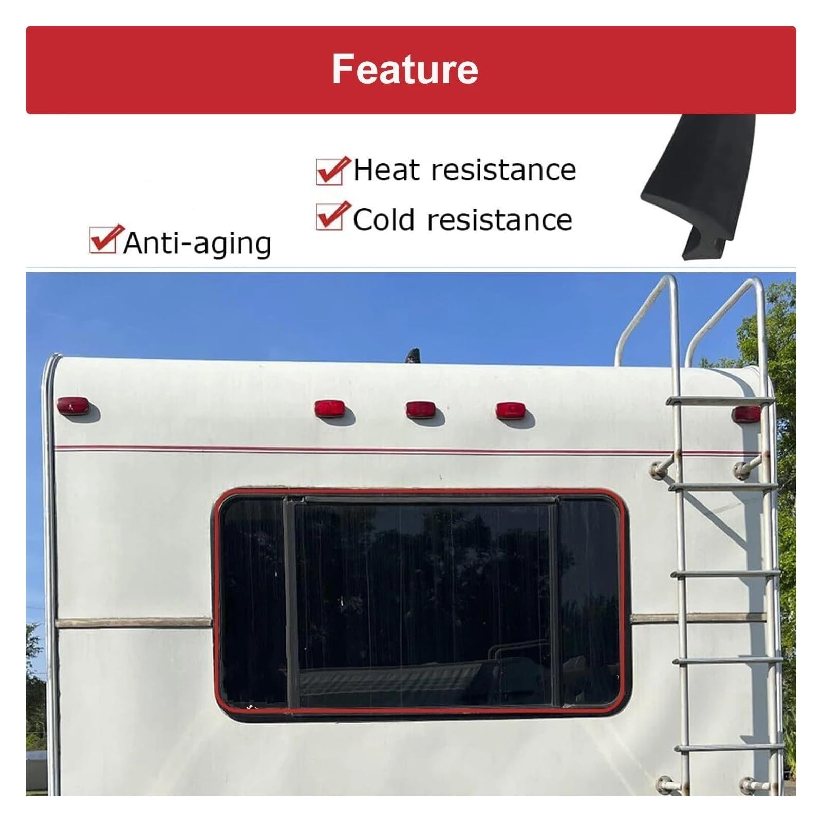 Striscia Sigillante Auto Guarnizione In Gomma Per Finestra Camper | Materiale: guarnizione in gomma per finestra in gomma da 4 m per camper