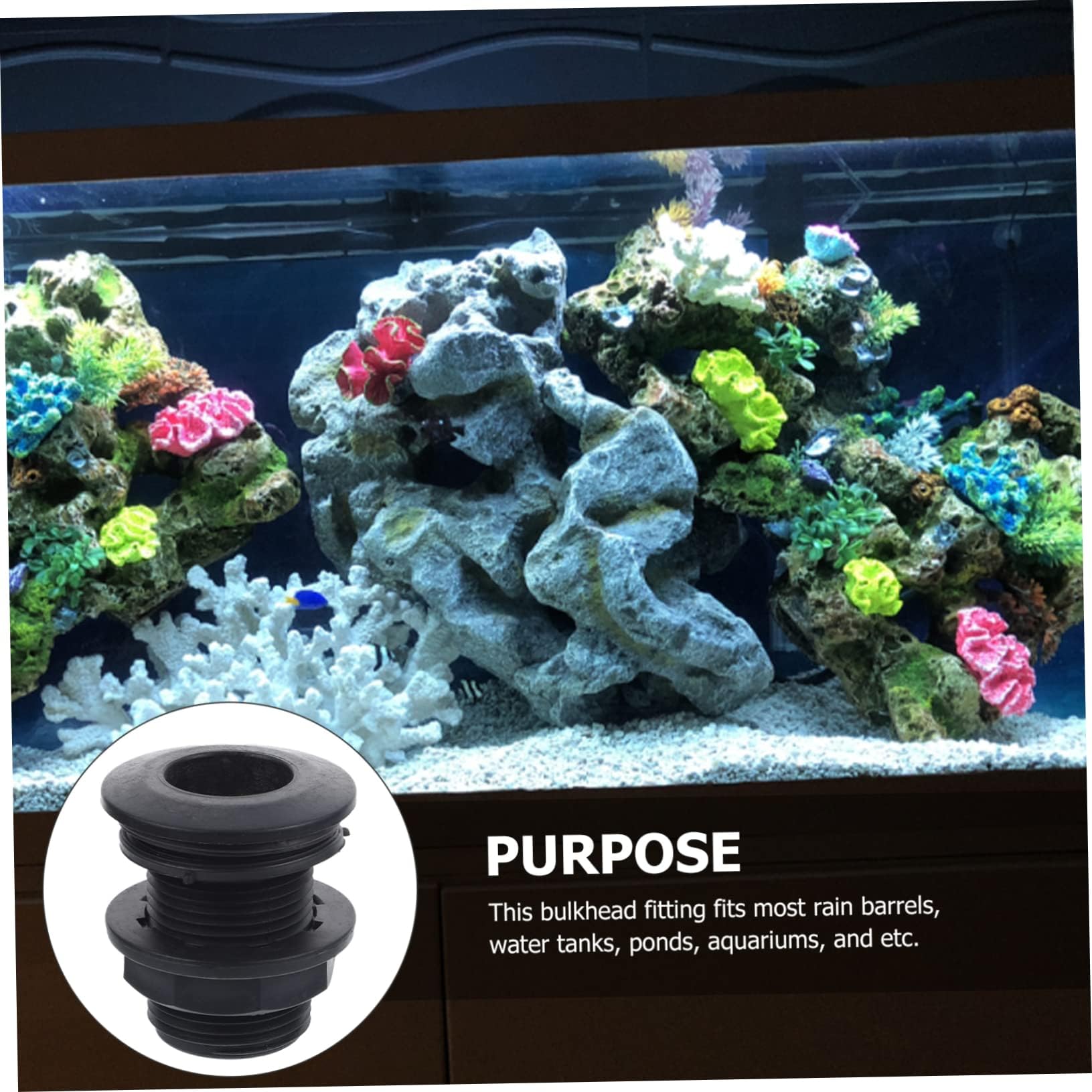 Alipis 5pcs 1 Inch Bulkhead Water Tank Connector Industrial Grade for Rain Barrel Pond