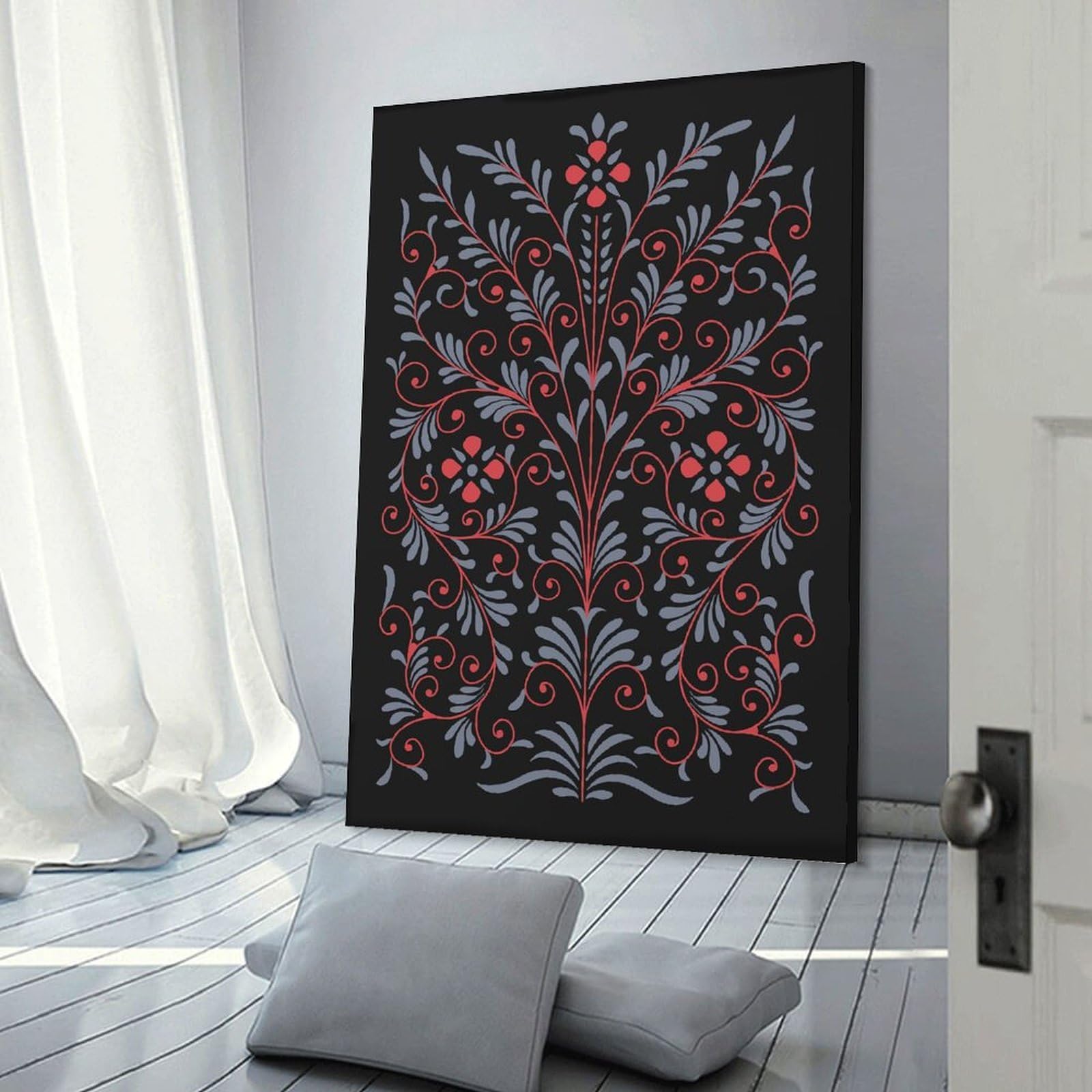 Junmoney Flower Folly No4 Canvas Wall Decor 24x36inch(60x90cm), for Entrance Walls, Hall Decor Or Foyers, Wall Decor to Refresh Empty Corners