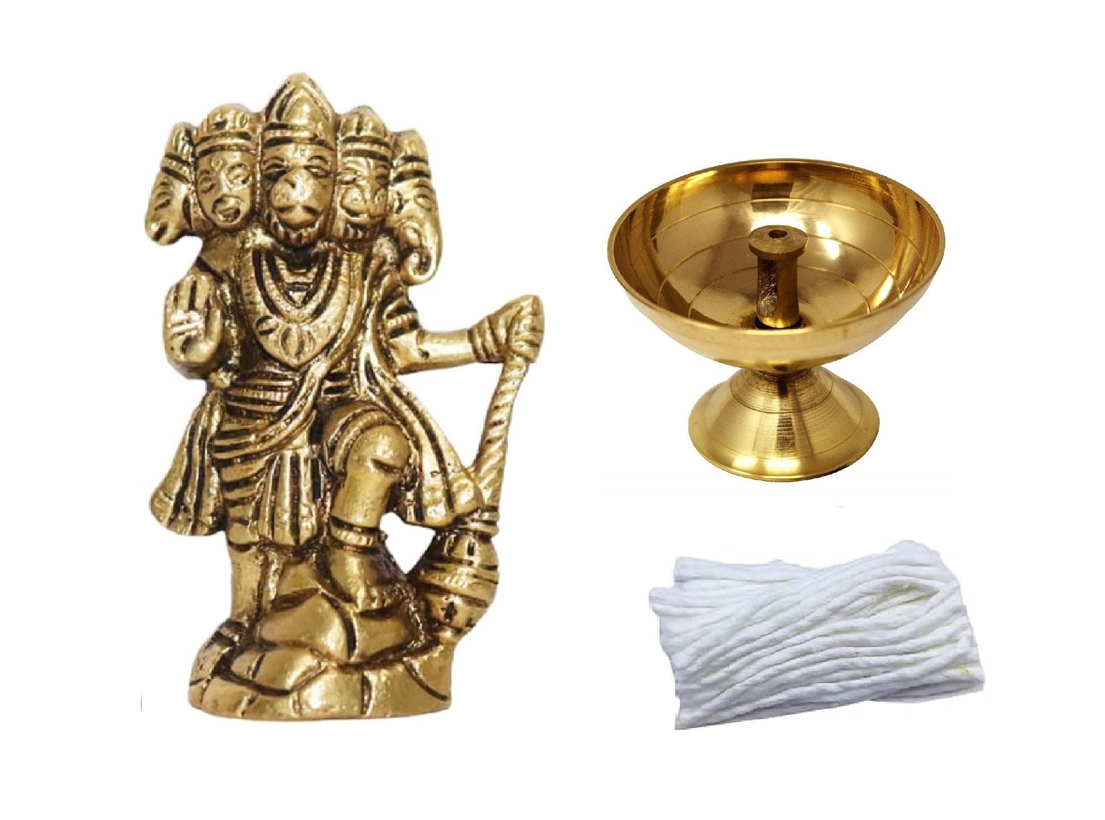Statue Hanuman en laiton véritable, une sculpture sacrée aux finitions artisanales