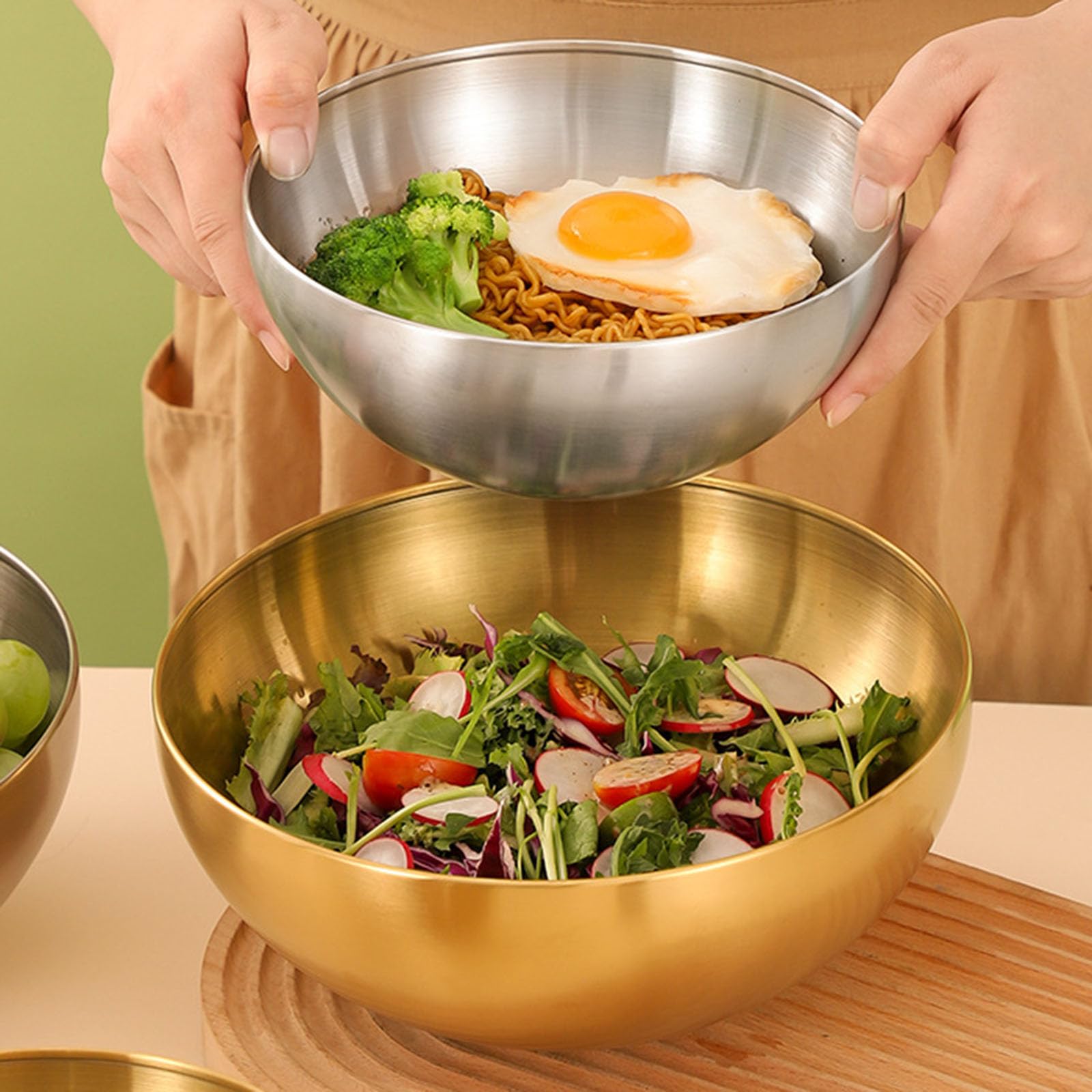 Ciotola da portata singola in acciaio inox Ciotola per la preparazione dei pasti Adatto per riunioni di famiglia e pranzo in ufficio