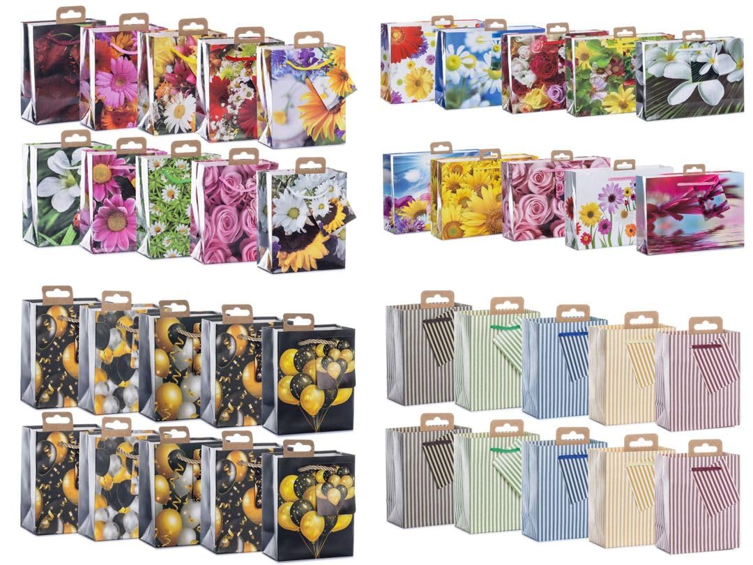 Laro Mini Premium Geschenktüten 10-100 Stk Mini Glitter, Anzahl:100, Muster Tüten:Tiere Mini