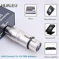 Vista 2 de 2Pack Adaptador XLR hembra a TRS de 1/4 pulgada, Adaptador XLR hembra equilibrado a macho de cuarto de pulgada 6.35mm