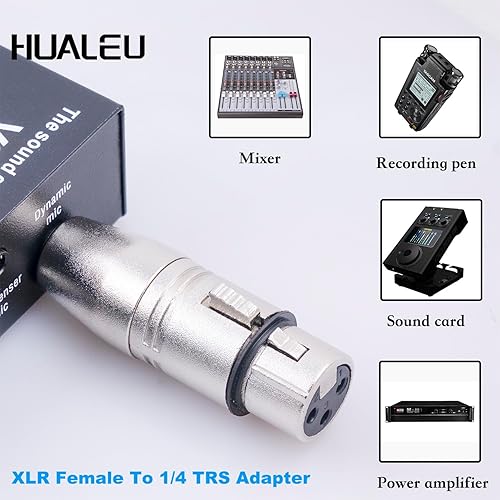 Miniatura 2 de HUALEU Paquete de 2 XLR hembra a hembra, adaptador XLR de 3 pines hembra a 3 pines hembra, extensión de barril de micrófono, adaptador de cable de