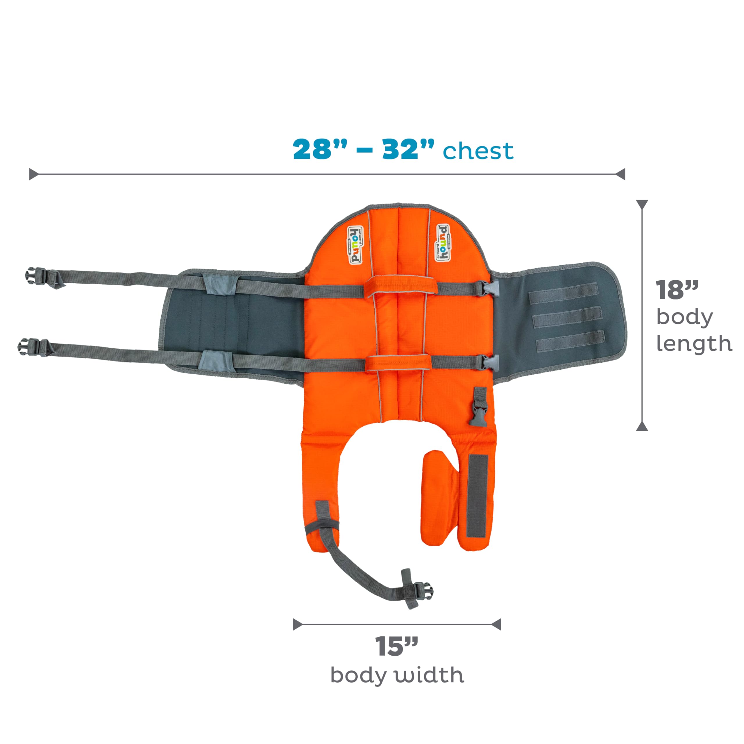 Kyjen 22021 Outward Hound Ripstop Quick Release Easy Fit Rettungsweste für Hunde, verstellbar, Größe L, orange