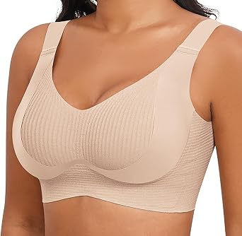 Xcutting Womens Seamless Wireless Supportive Bras Push Up Comfort Soft No Underwire Full Coverage T-Shirt Bra Plus Size