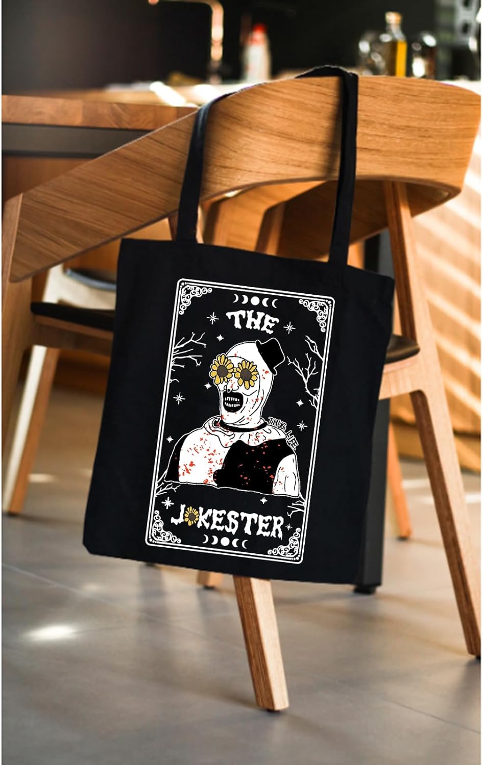 TSOTMO Horror Merch Scary Clown Tote Bag for Horror Film Lovers Halloween Scary Movie Gift (JOKE) - Image 3