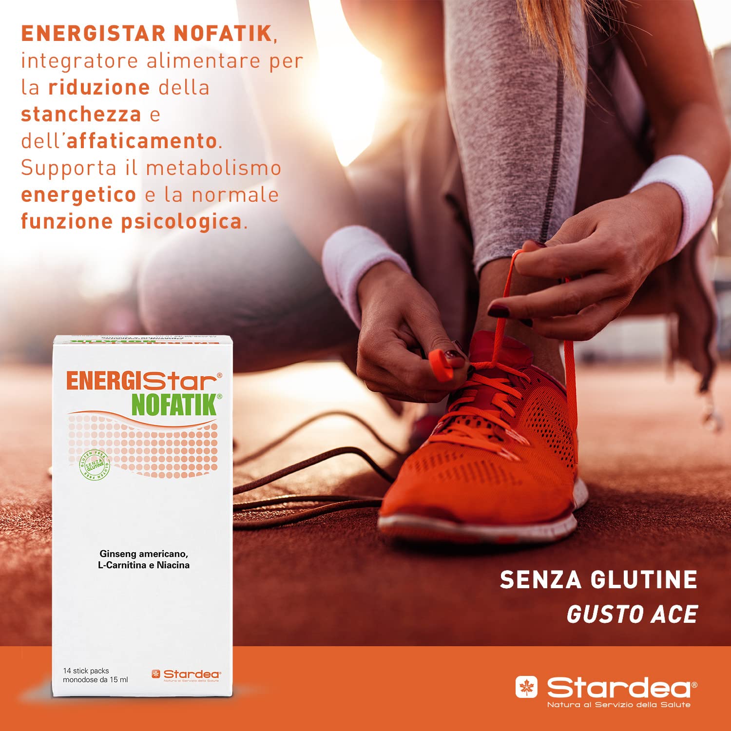 STARDEA Energistar Nofatik, Integratore Alimentare Riduzione Stanchezza e Affaticamento, Supporta l'Organismo in Condizioni di Stress Psico-Fisico, 14 Stick Packs Monodose (Confezione da 2)