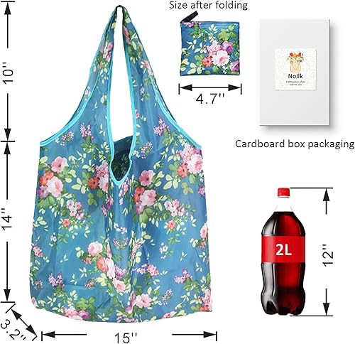 Miniatura 2 de Bolsas de comestibles reutilizables, 4  6  Paquete de 12 bolsas de compras plegables lavables de 50 libras, bolsas de compras portátiles, regalos