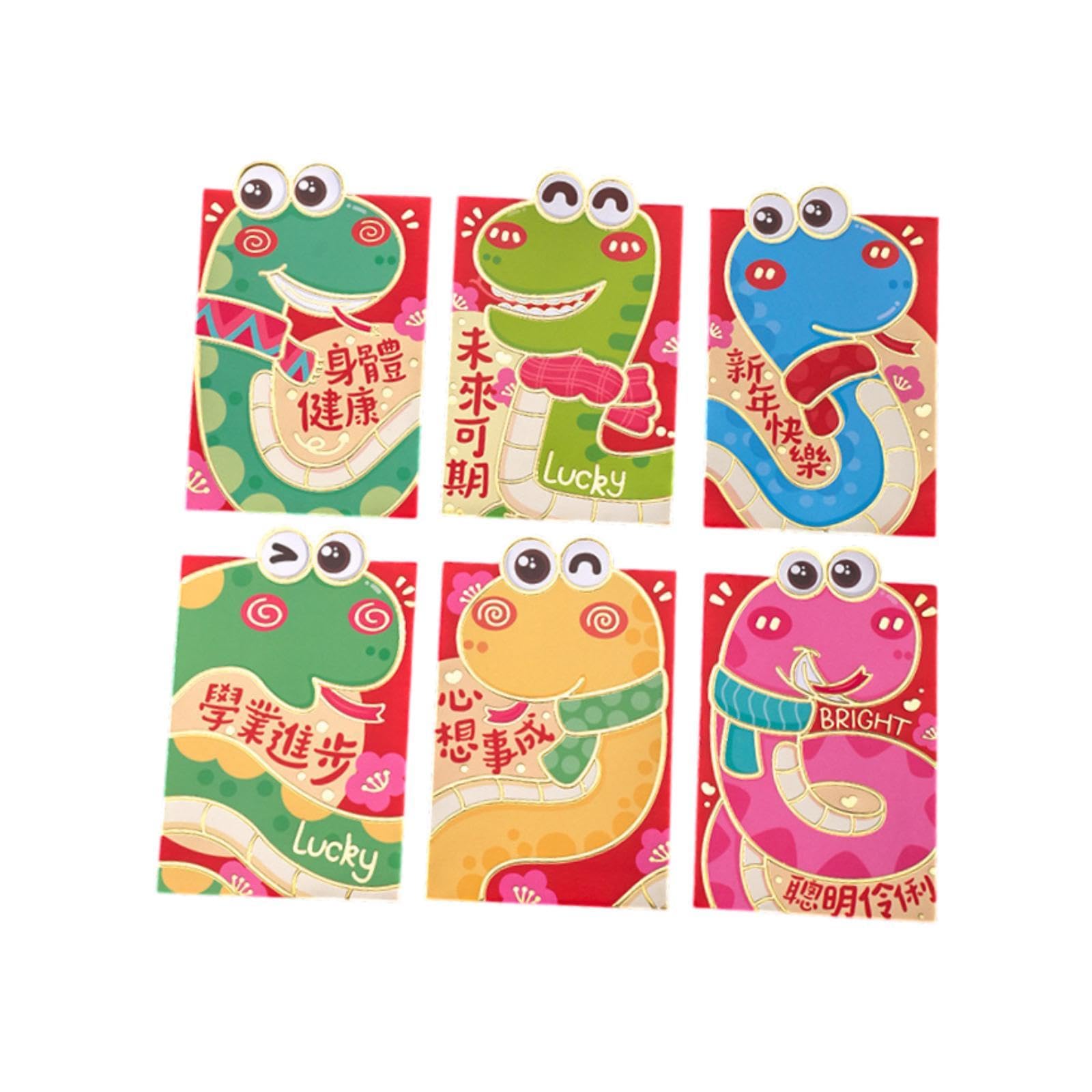 THE STYLE SUTRA 6X 2025 Chinese New Year Red Envelope Cute for Party Favors Wedding Birthday Style B-image-43