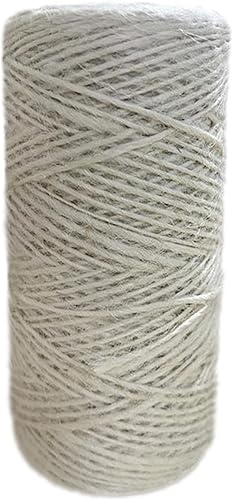 Cordel blanco, cordel de yute natural de 328 pies, para regalo de manualidades, cordel de Navidad, cuerda de embalaje duradera (blanco 328)