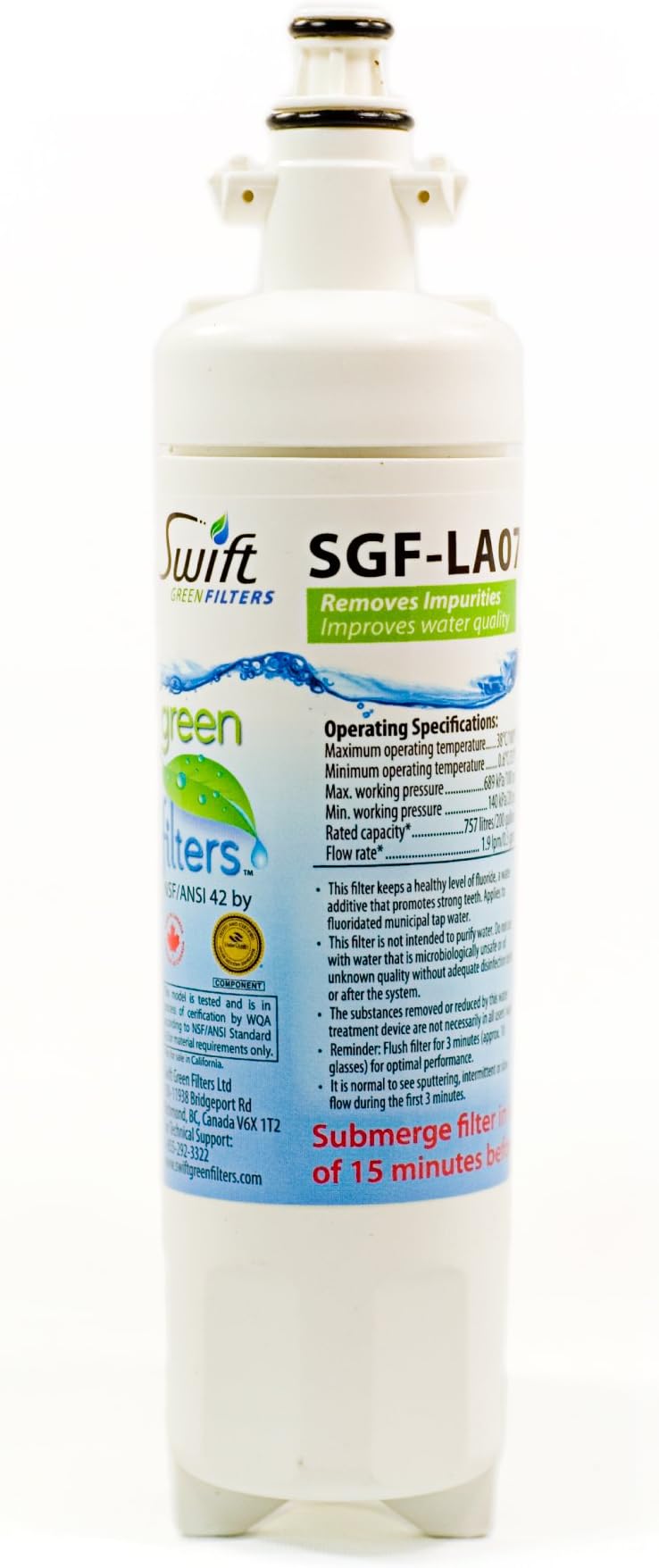 Swift Green FiltersReplacement water filter for LG LT700-P, 46-9690, ADQ36006102, ADQ36006101,EFF-6032A,PH21410 (1Pack) Made in USA