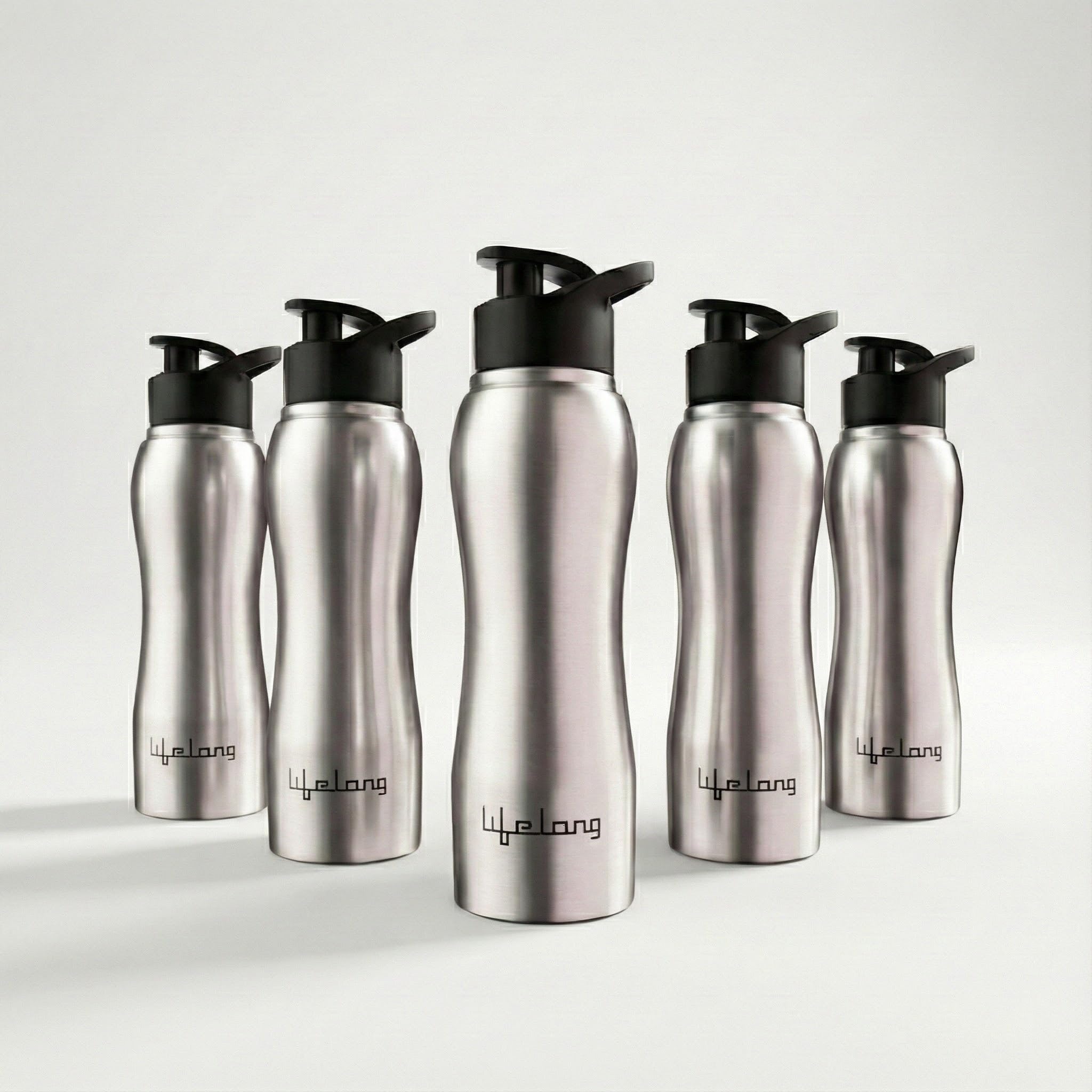 Lifelong 750ml Stainless Steel Water Bottle Pack of 5 Silver - Image 1