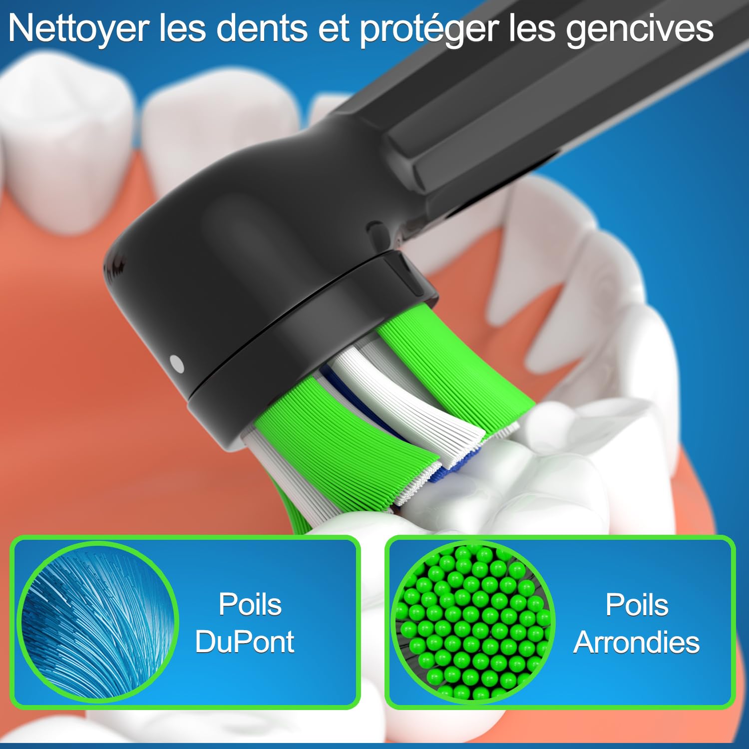 Brossette Compatible avec Oral-b iO Brosse, Brossette de Rechange Pour iO 2 3 4 5 6 7 8 9 10 Brosse à Dents Electrique 8 Noir