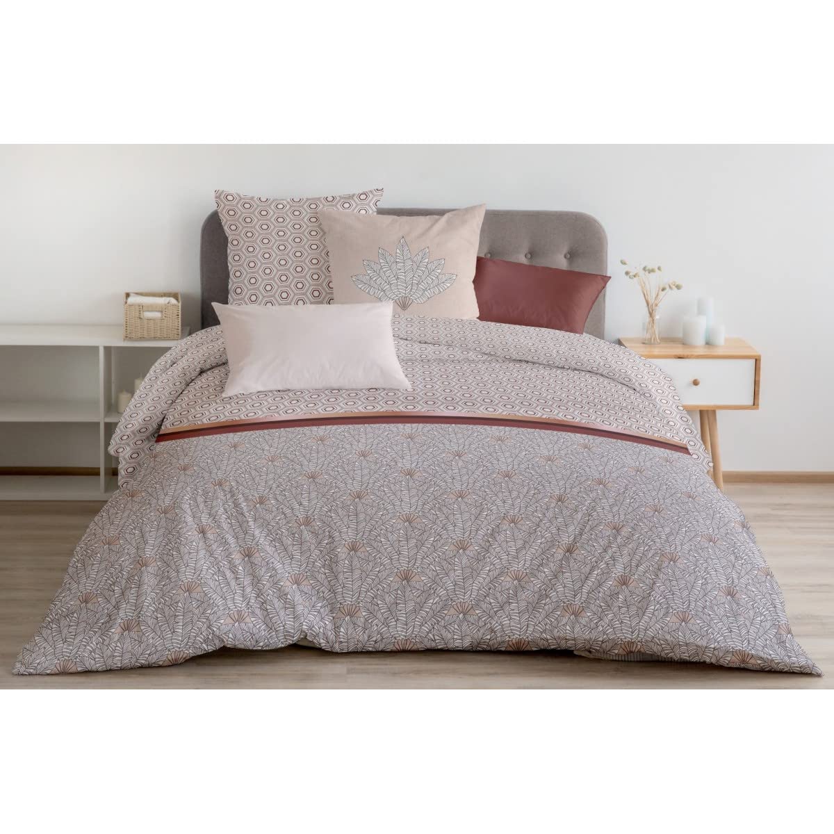Home Linge Passion Parure de Couette Louxor Terracotta 220 x 240 cm