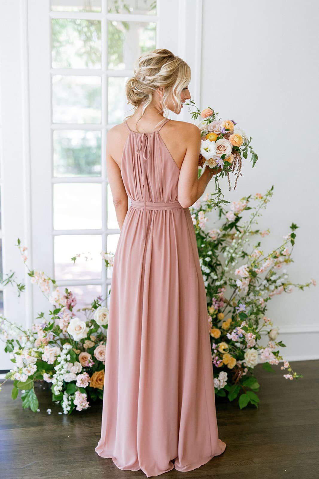 strapless open back dress Taupe Smocked Top Woven Maternity Maxi Dress