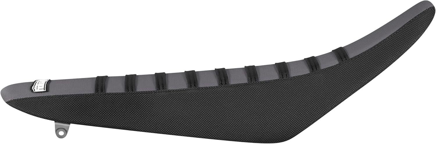 Enjoy Mfg Seat Cover - Compatible with Suzuki 2010-2018 RMZ 250 (Black Rib) Logo #49 (Black/Grey/Black)