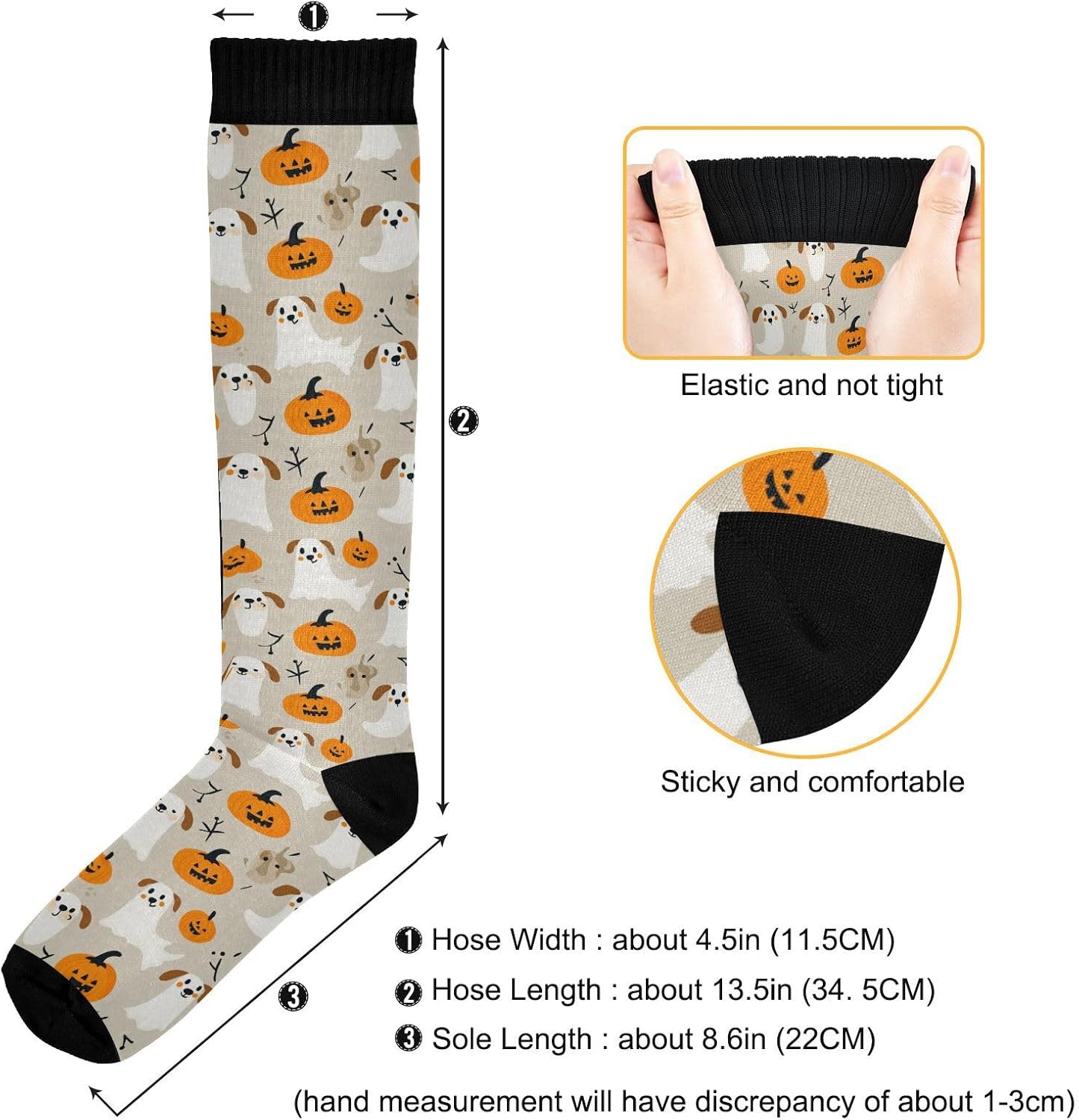 Halloween Dog Compression Sock for Women & Men Support Knee High Socks Running,Nurses,Travel